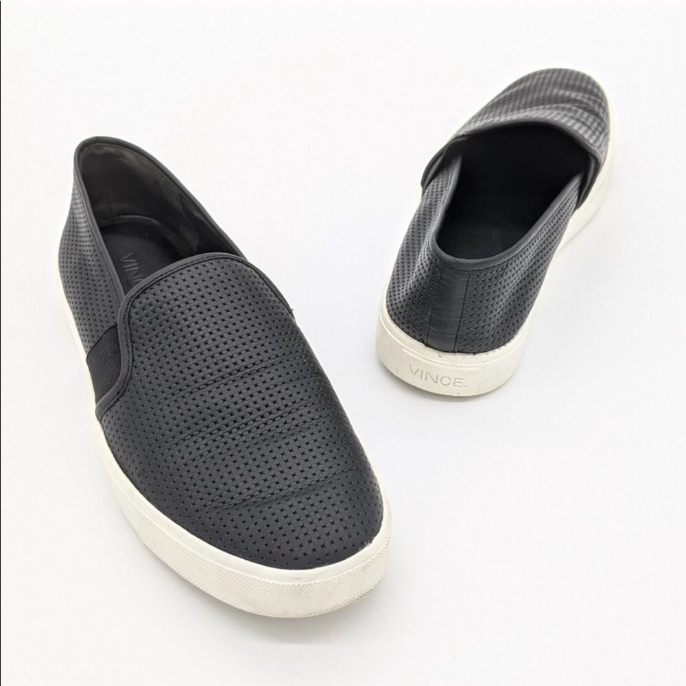 Vince Blair Perforated Slip On Sneaker - Black